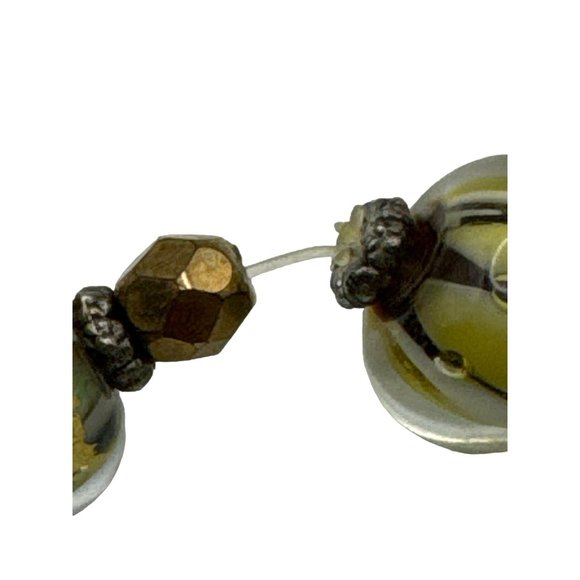 Chunky Beaded Stretch Bracelet in Green and Brown Glass Beads - Picture 3 of 4